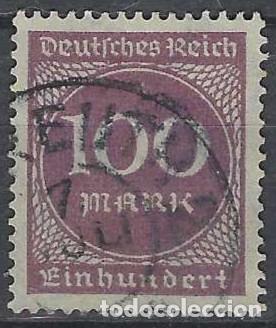 Sellos: ALEMANIA 1923 - SERIE B&Aacute;SICA, CIFRAS, P&Uacute;RPURA - USADO