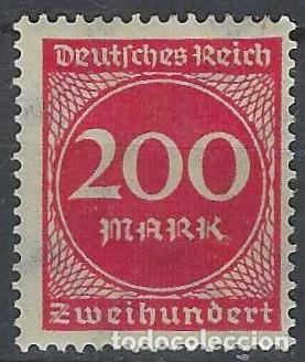 Sellos: ALEMANIA 1923 - SERIE B&Aacute;SICA, CIFRAS, CARM&Iacute;N - MH*