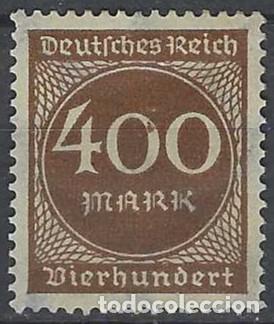 Sellos: ALEMANIA 1923 - SERIE B&Aacute;SICA, CIFRAS, MARR&Oacute;N - MH*
