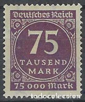 Sellos: ALEMANIA 1923 - SERIE B&Aacute;SICA, CIFRAS, VIOLETA - MH*