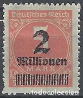 Sellos: ALEMANIA 1923 - SERIE B&Aacute;SICA, CIFRAS, SOBRECARGADO, ROSA - MH*