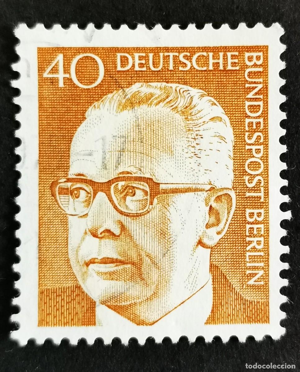 Sellos: Sello Alemania Berl&iacute;n 1971, Dr. Gustav Heinemann (1899-1976), 40 Pf. Michel: DE-BE 364
