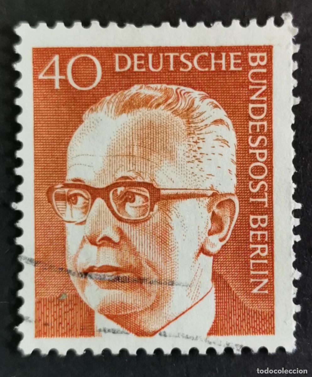 Sellos: Sello Alemania Berl&iacute;n 1971, Dr. Gustav Heinemann (1899-1976), 40 Pf. Michel: DE-BE 364