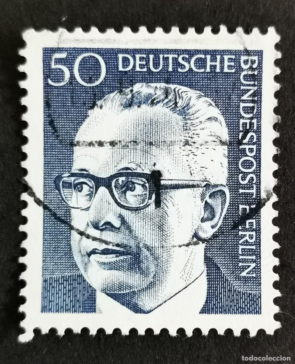 Sellos: Sello Alemania Berl&iacute;n 1971, Dr. Gustav Heinemann (1899-1976), 50 Pf. Michel: DE-BE 365