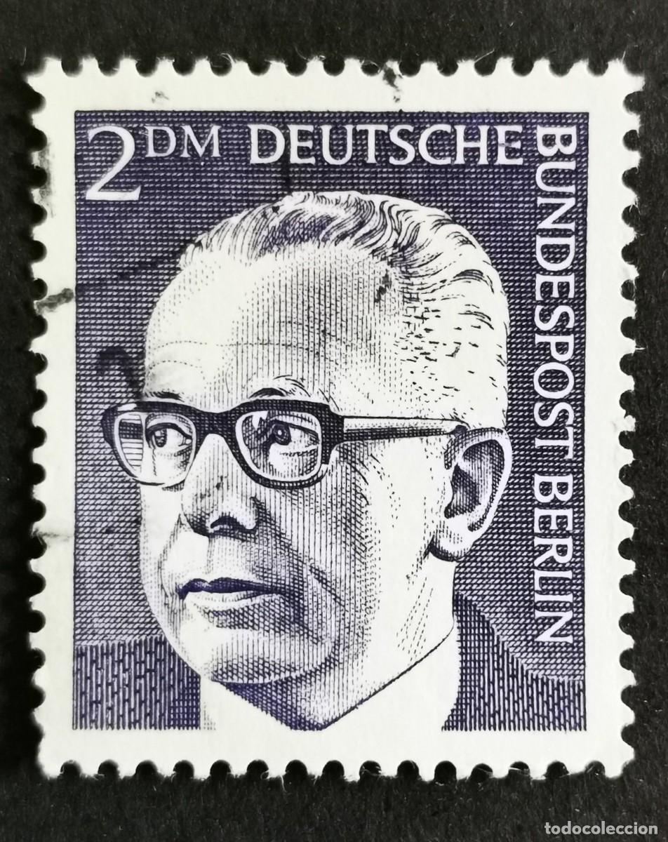 Sellos: Sello Alemania Berl&iacute;n 1971, Dr. Gustav Heinemann (1899-1976), 2 DM Michel: DE-BE 370