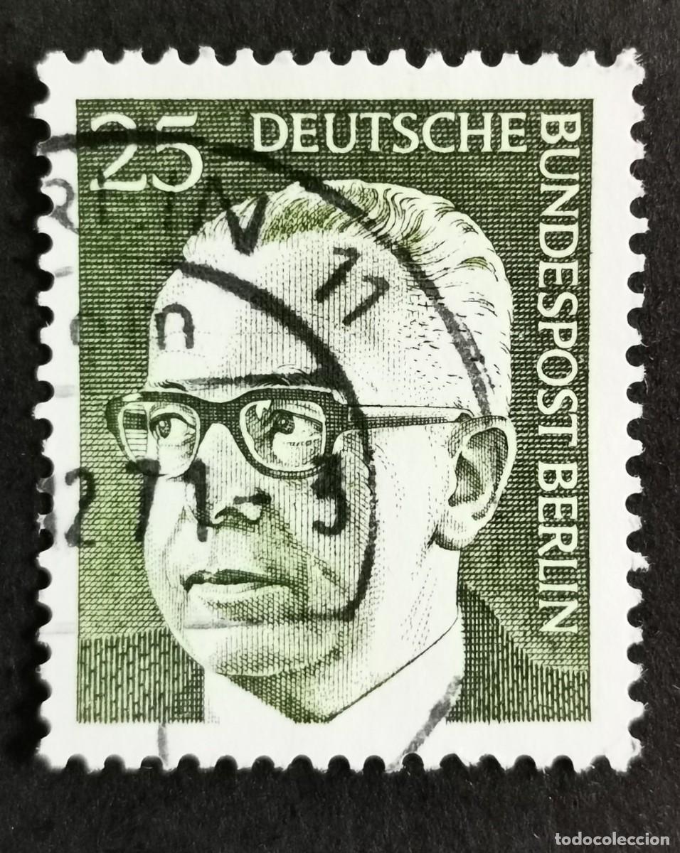 Sellos: Sello Alemania Berl&iacute;n 1971, Dr. Gustav Heinemann (1899-1976), 25 Pf. Michel: DE-BE 393
