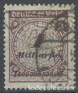 Sellos: ALEMANIA 1923 - SERIE B&Aacute;SICA, CIFRAS, SOBRECARGADO, MARR&Oacute;N - USADO