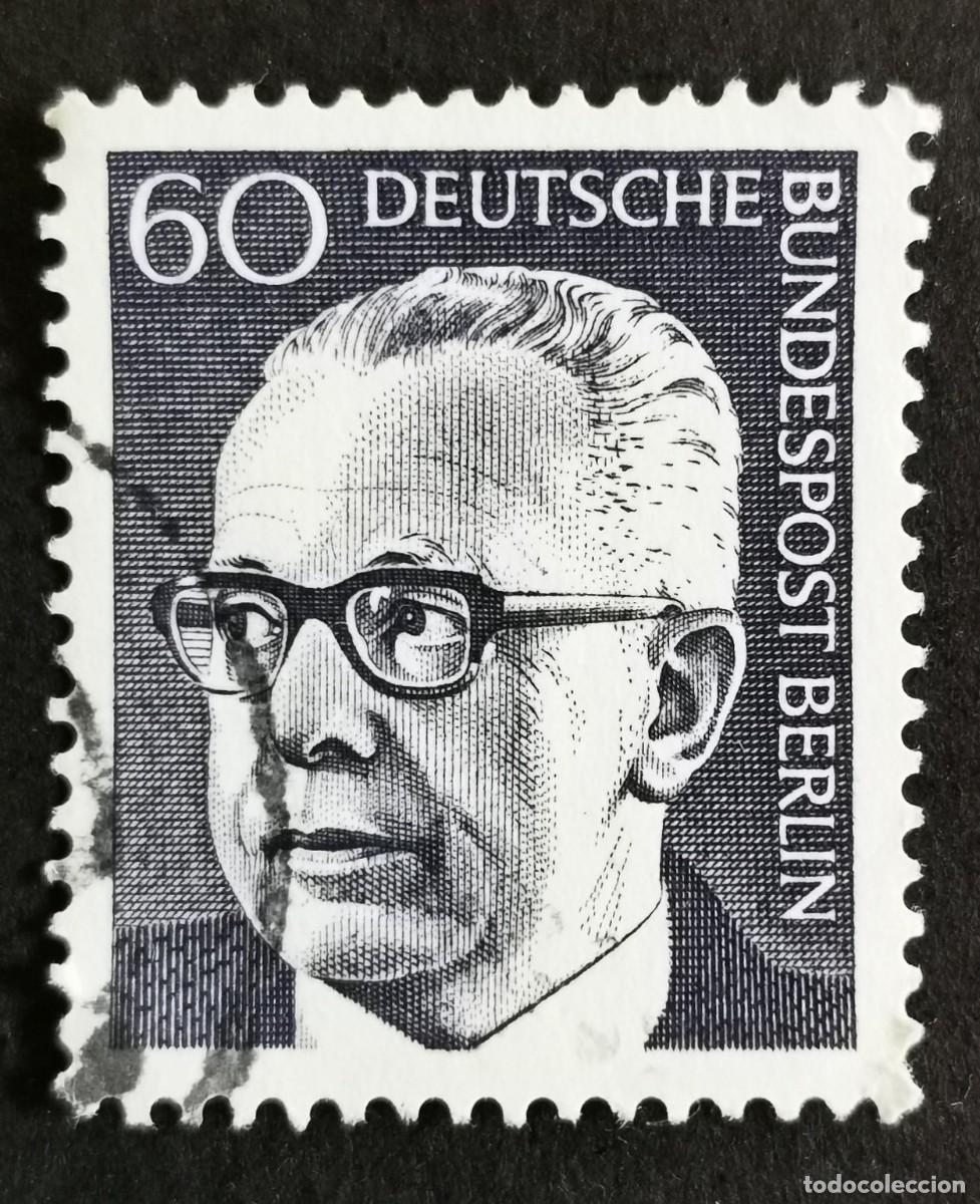 Sellos: Sello Alemania Berl&iacute;n 1971, Dr. Gustav Heinemann (1899-1976), 60 Pf. Michel: DE-BE 394