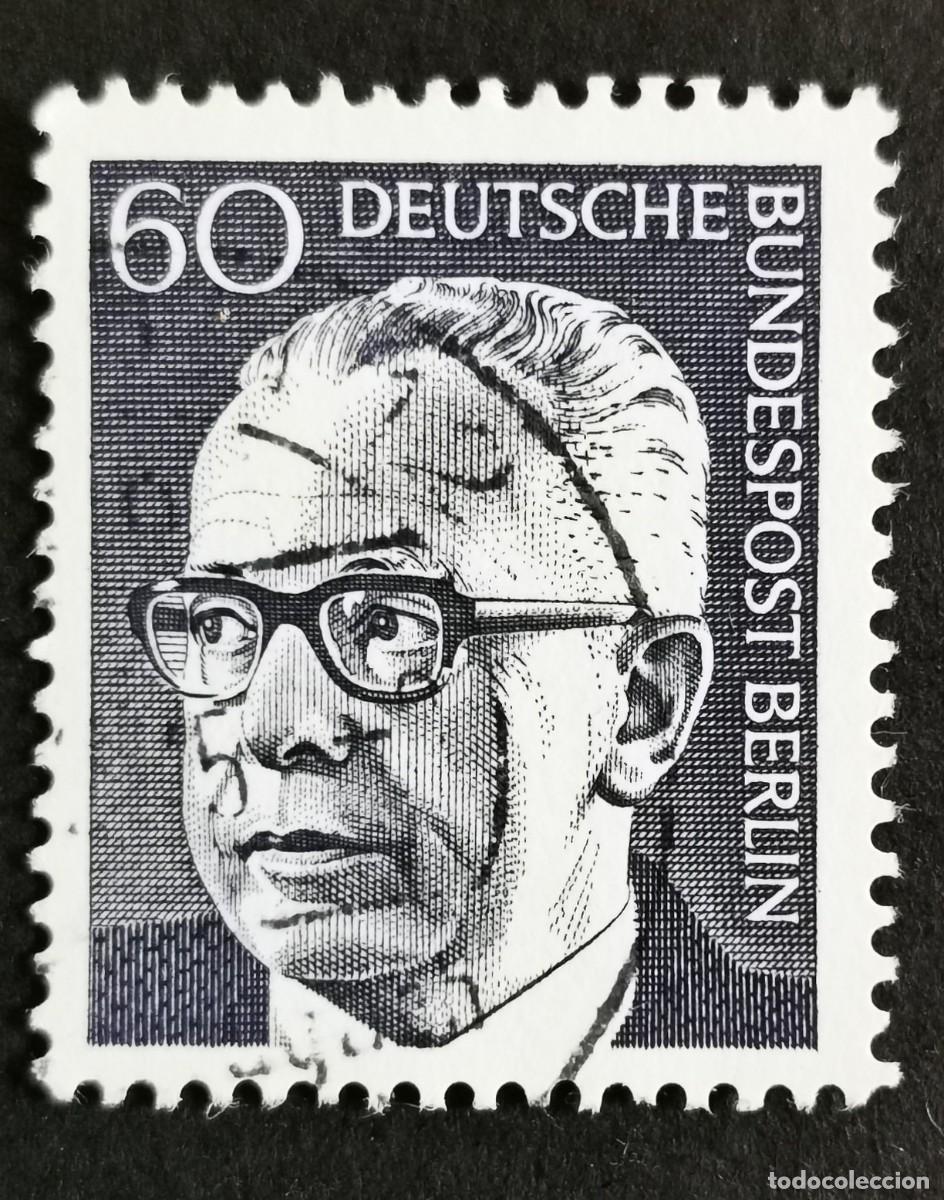 Sellos: Sello Alemania Berl&iacute;n 1971, Dr. Gustav Heinemann (1899-1976), 60 Pf. Michel: DE-BE 394