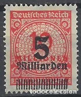 Sellos: ALEMANIA 1923 - SERIE B&Aacute;SICA, CIFRAS, SOBRECARGADO EN BILLONES, ROJO - MSG