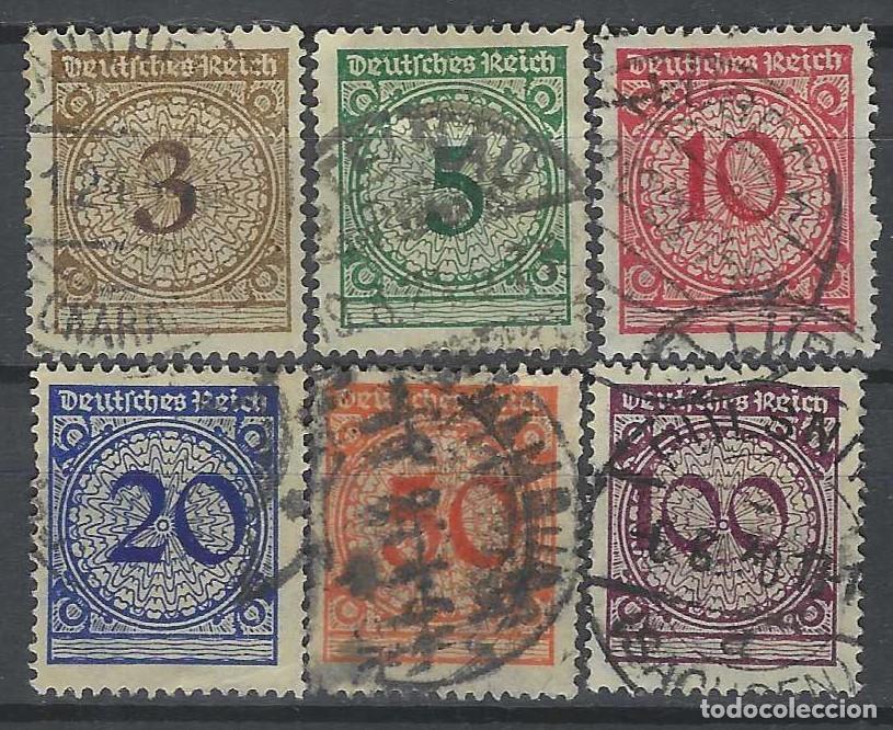 Sellos: ALEMANIA 1923 - REFORMA MONETARIA, CIFRAS, S.COMPLETA - USADOS