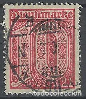 Sellos: ALEMANIA 1920 - SERVICIO GUBERNAMENTAL, CON EL N&ordm; 21 EN LAS ESQUINAS, ROJO - USADO