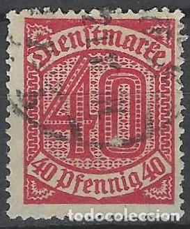 Sellos: ALEMANIA 1920 - SERVICIO GUBERNAMENTAL, SIN EL N&ordm; 21 EN LAS ESQUINAS, CARM&Iacute;N - USADO