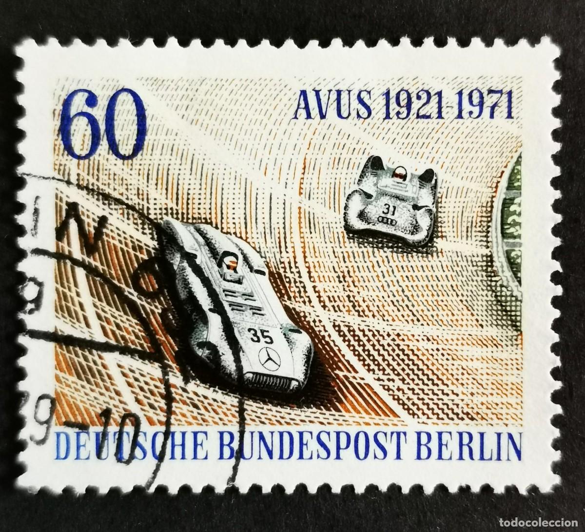 Sellos: Sello Alemania Berl&iacute;n 1971, Coche de carreras Mercedes-Benz (1937), 60 Pf. Michel: DE-BE 400