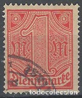 Sellos: ALEMANIA 1920 - SERVICIO GUBERNAMENTAL, SIN EL N&ordm; 21 EN LAS ESQUINAS, ROJO LADRILLO - USADO