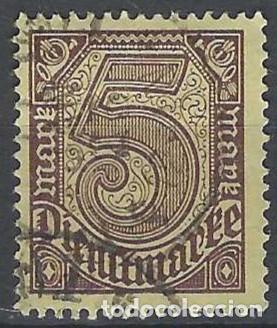 Sellos: ALEMANIA 1920 - SERVICIO GUBERNAMENTAL, SIN EL N&ordm; 21 EN LAS ESQUINAS, MARR&Oacute;N P&Uacute;RPURA - USADO