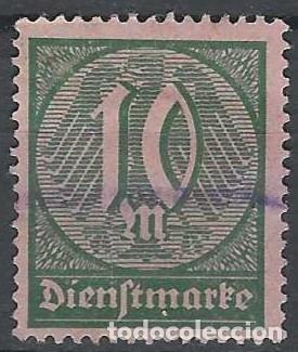 Sellos: ALEMANIA 1922-23 - SERVICIO GUBERNAMENTAL, VERDE OSCURO - USADO