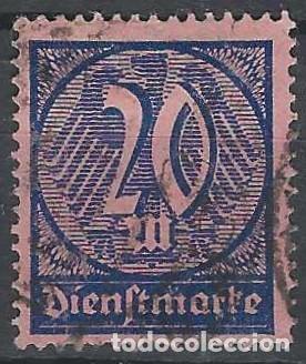 Sellos: ALEMANIA 1922-23 - SERVICIO GUBERNAMENTAL, AZUL MARINO - USADO