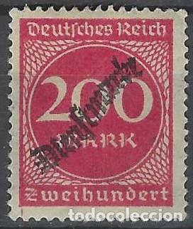 Sellos: ALEMANIA 1923 - SERVICIO GUBERNAMENTAL, SOBREIMPRESO &rdquo;DIENSTMARKE&rdquo;, ROJO CARM&Iacute;N - MH*