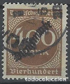 Sellos: ALEMANIA 1923 - SERVICIO GUBERNAMENTAL, SOBREIMPRESO &rdquo;DIENSTMARKE&rdquo;, MARR&Oacute;N - USADO