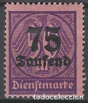 Sellos: ALEMANIA 1923 - SERVICIO GUBERNAMENTAL, SOBREIMPRESO &rdquo;TAUSEND&rdquo;, VIOLETA - MH*