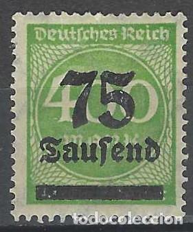 Sellos: ALEMANIA 1923 - SERIE B&Aacute;SICA, SOBREIMPRESO &rdquo;TAUDEND&rdquo;, VERDE - MH*