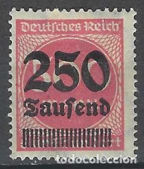 Sellos: ALEMANIA 1923 - SERIE B&Aacute;SICA, SOBREIMPRESO &rdquo;TAUDEND&rdquo;, CARM&Iacute;N - MH*