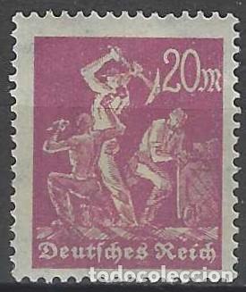 Sellos: ALEMANIA 1922 - OFICIOS, MINERO, P&Uacute;RPURA - MH*