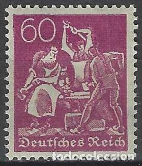 Sellos: ALEMANIA 1922 - OFICIOS, HERRERO, P&Uacute;RPURA - MH*