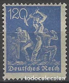 Sellos: ALEMANIA 1922 - OFICIOS, HERRERO, MINERO - MSG