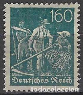 Sellos: ALEMANIA 1922 - OFICIOS, AGRICULTOR, VERDE - MSG