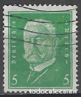 Sellos: ALEMANIA 1928 - PRESIDENTE PAUL VON HINDENBURG, VERDE - USADO
