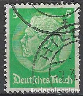 Sellos: ALEMANIA 1932 - PRESIDENTE PAUL VON HINDENBURG, VERDE - USADO