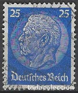 Sellos: ALEMANIA 1932 - PRESIDENTE PAUL VON HINDENBURG, AZUL - USADO