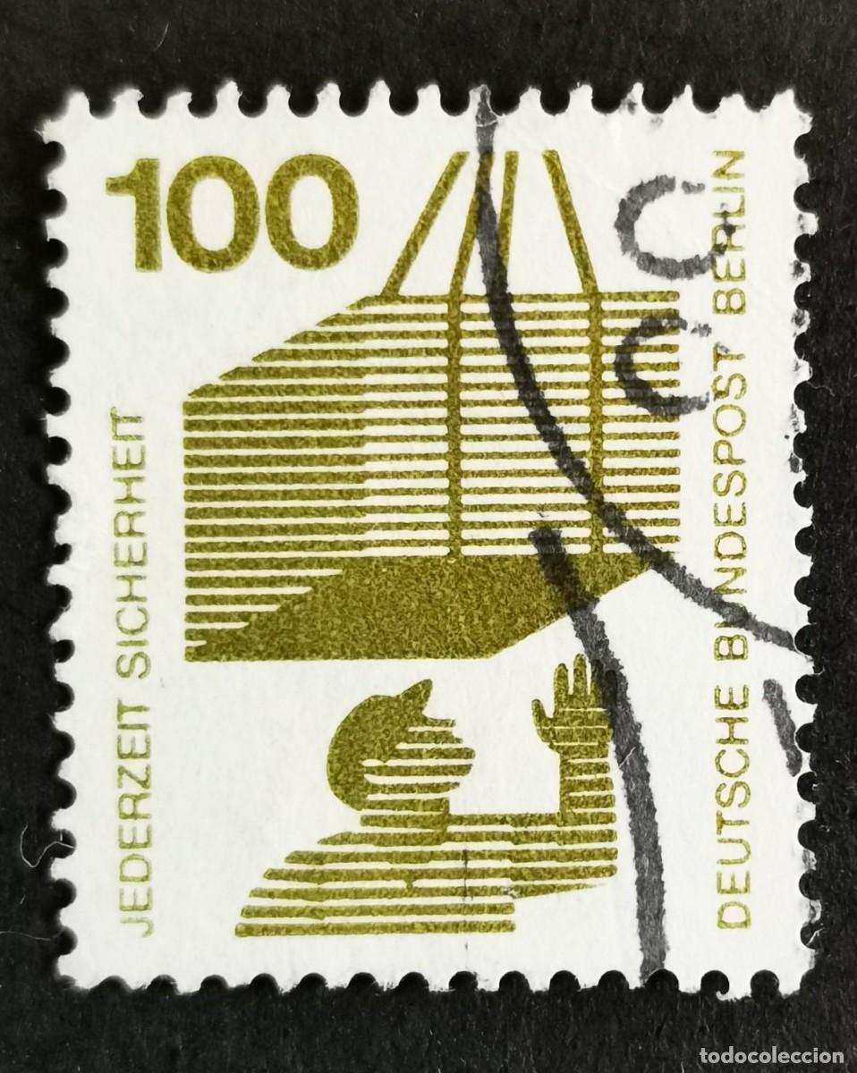 Sellos: Sello Alemania Berl&iacute;n 1972, Prevenir accidentes: Carga suspendida, 100 Pf. Michel: DE-BE 410A
