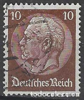 Sellos: ALEMANIA 1933-34 - PRESIDENTE PAUL VON HINDENBURG, MARR&Oacute;N OSCURO - USADO