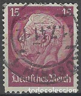 Sellos: ALEMANIA 1933-34 - PRESIDENTE PAUL VON HINDENBURG, P&Uacute;RPURA OSCURA - USADO