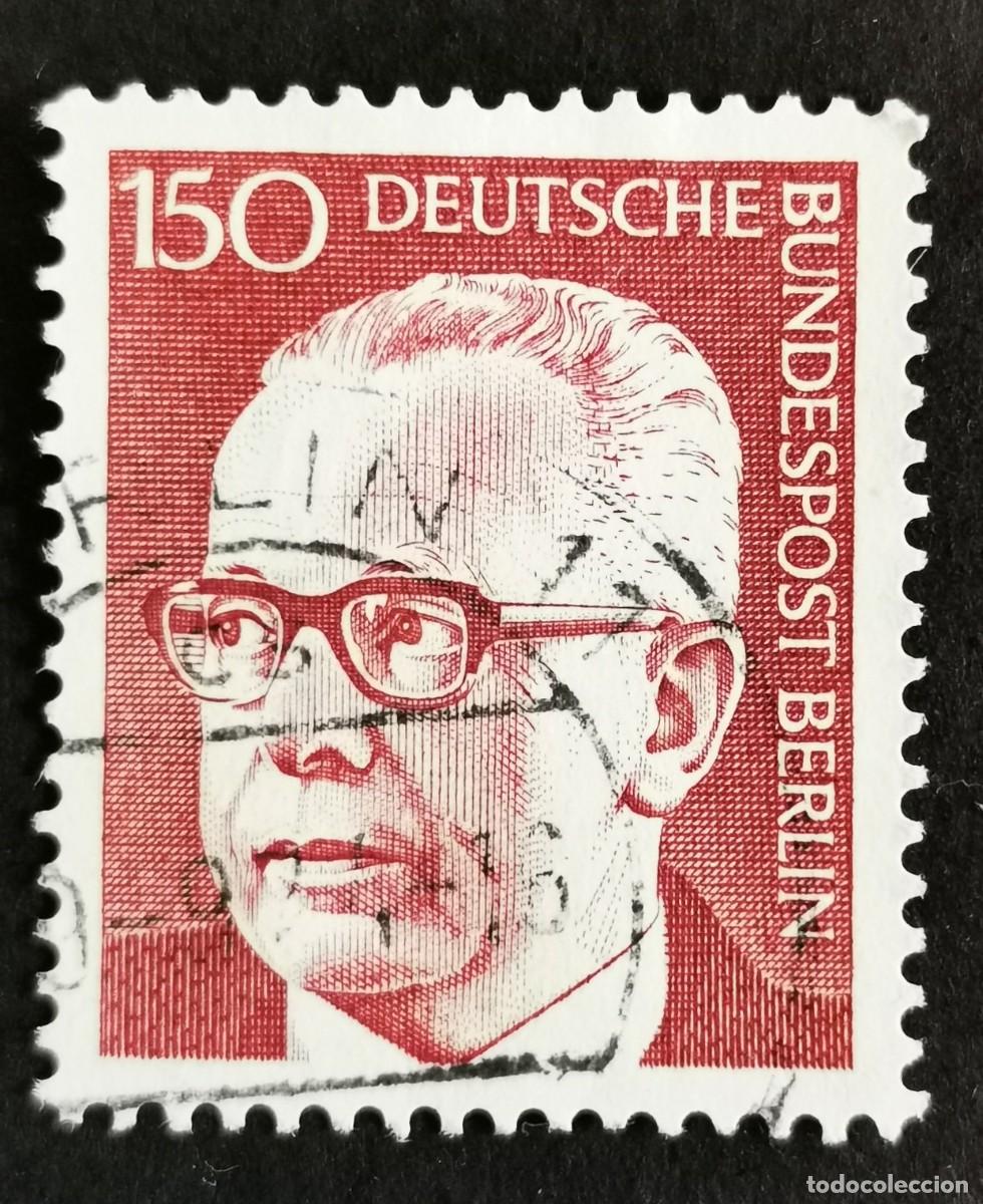 Sellos: Sello Alemania Berl&iacute;n 1972, Dr. Gustav Heinemann (1899-1976), 150 Pf. Michel: DE-BE 431