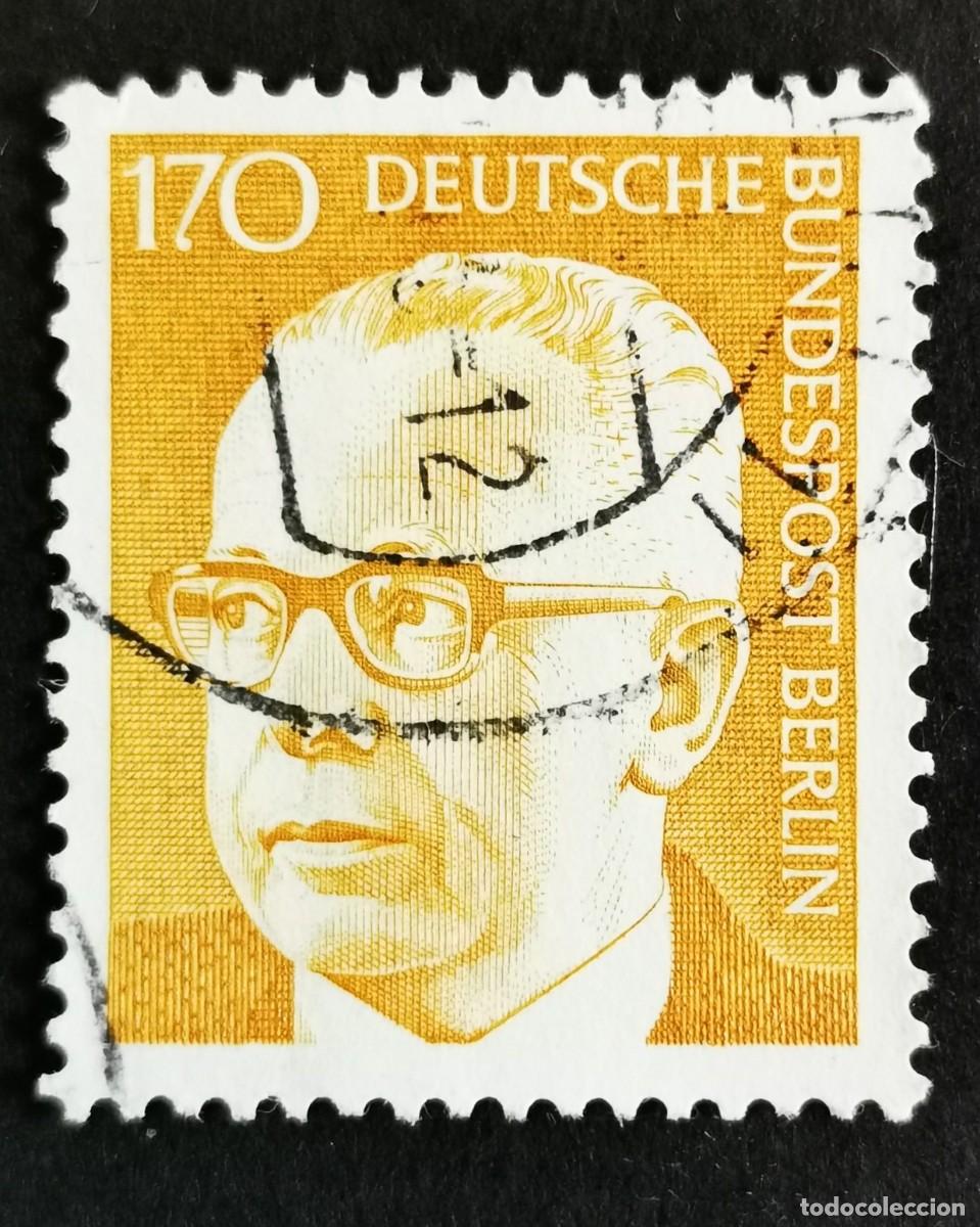 Sellos: Sello Alemania Berl&iacute;n 1972, Dr. Gustav Heinemann (1899-1976), 170 Pf. Michel: DE-BE 432