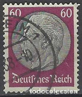 Sellos: ALEMANIA 1933-34 - PRESIDENTE PAUL VON HINDENBURG, VIOLETA/NEGRO - USADO