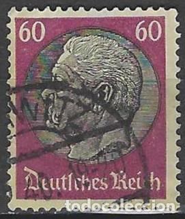 Sellos: ALEMANIA 1933-34 - PRESIDENTE PAUL VON HINDENBURG, VIOLETA/NEGRO - USADO