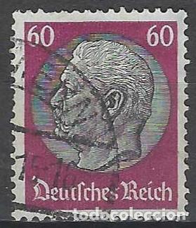 Sellos: ALEMANIA 1933-34 - PRESIDENTE PAUL VON HINDENBURG, VIOLETA/NEGRO - USADO