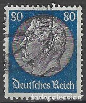 Sellos: ALEMANIA 1933-34 - PRESIDENTE PAUL VON HINDENBURG, AZUL/NEGRO - USADO