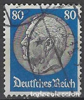 Sellos: ALEMANIA 1933-34 - PRESIDENTE PAUL VON HINDENBURG, AZUL/NEGRO - USADO