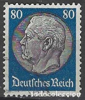 Sellos: ALEMANIA 1933-34 - PRESIDENTE PAUL VON HINDENBURG, AZUL/NEGRO - USADO