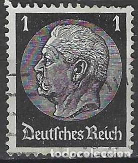 Sellos: ALEMANIA 1934 - PRESIDENTE PAUL VON HINDENBURG, NEGRO - USADO