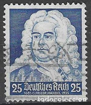 Sellos: ALEMANIA 1935 - COMPOSITORES, HANDEL - USADO