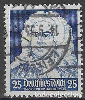 Sellos: ALEMANIA 1935 - COMPOSITORES, HANDEL - USADO