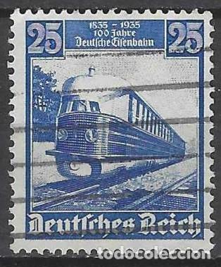 Sellos: ALEMANIA 1935 - LOCOMOTORAS &rdquo;LA HAMBURGUESA VOLADORA&rdquo; - USADO