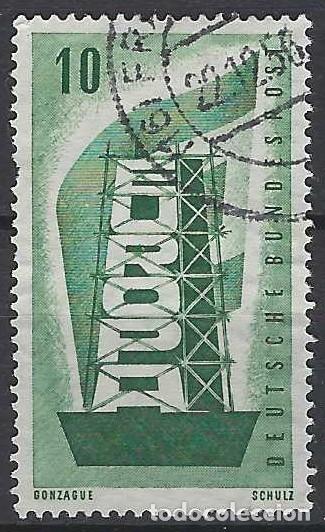 Sellos: ALEMANIA 1956 - EUROPA, VERDE - USADO